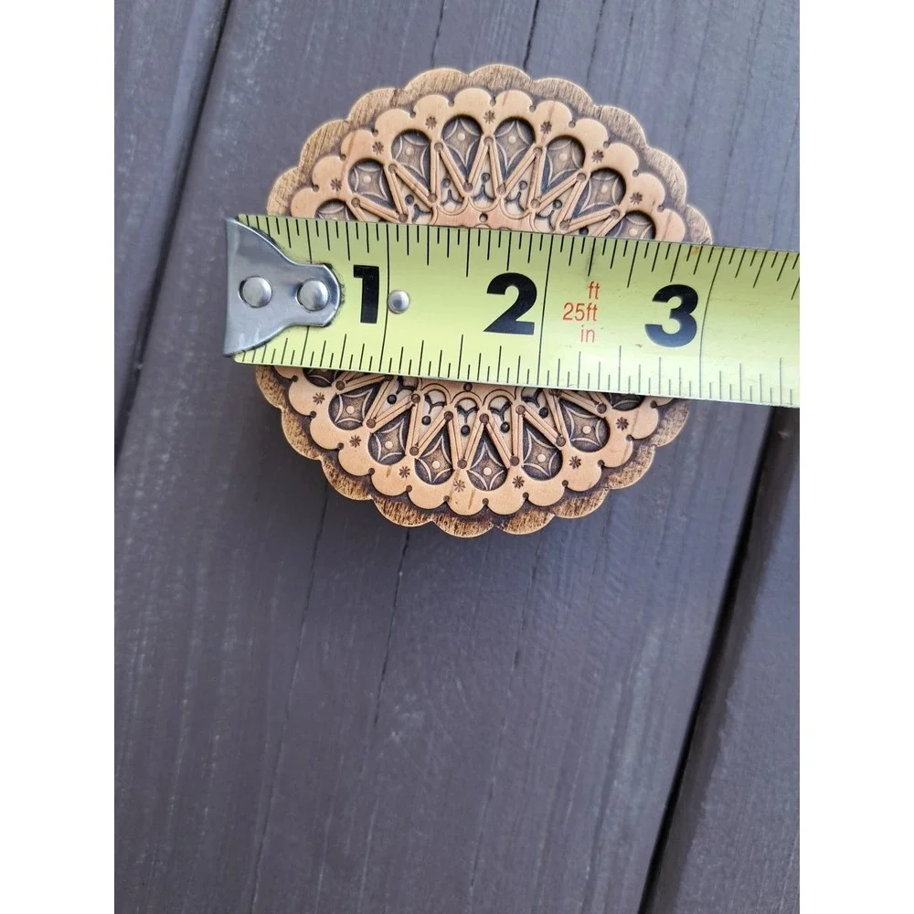 Russian Decorative Birch Bark Trinket Box Round‎ Small 3.0 Inches